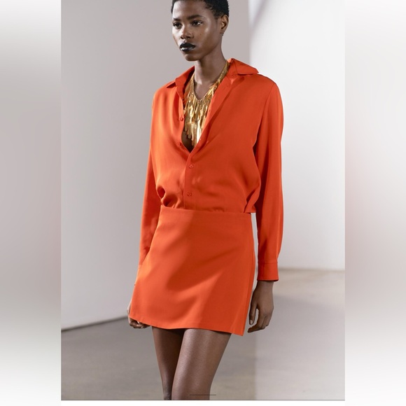 ZARA HIGH WAIST MINI SKIRT ZW COLLECTION - Picture 4 of 12